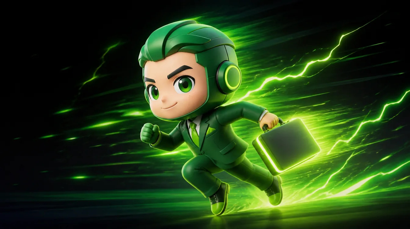 Fewpips mascot sprinting past falling charts